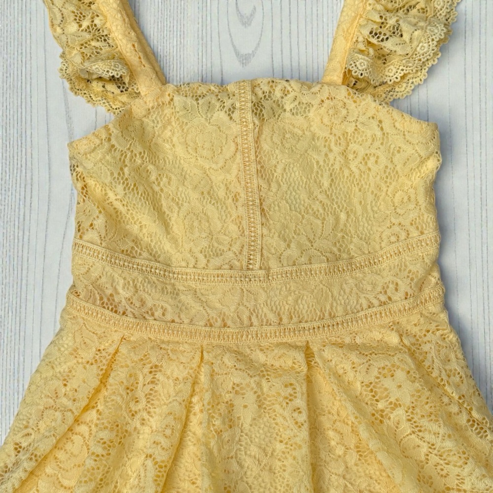 Girls Yellow Lace Dress - Picture 4 of 6